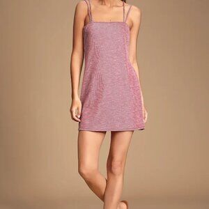 Lulus Aberdeen Washed Burgundy Ribbed Strappy Sheath Dress Red - Size XS